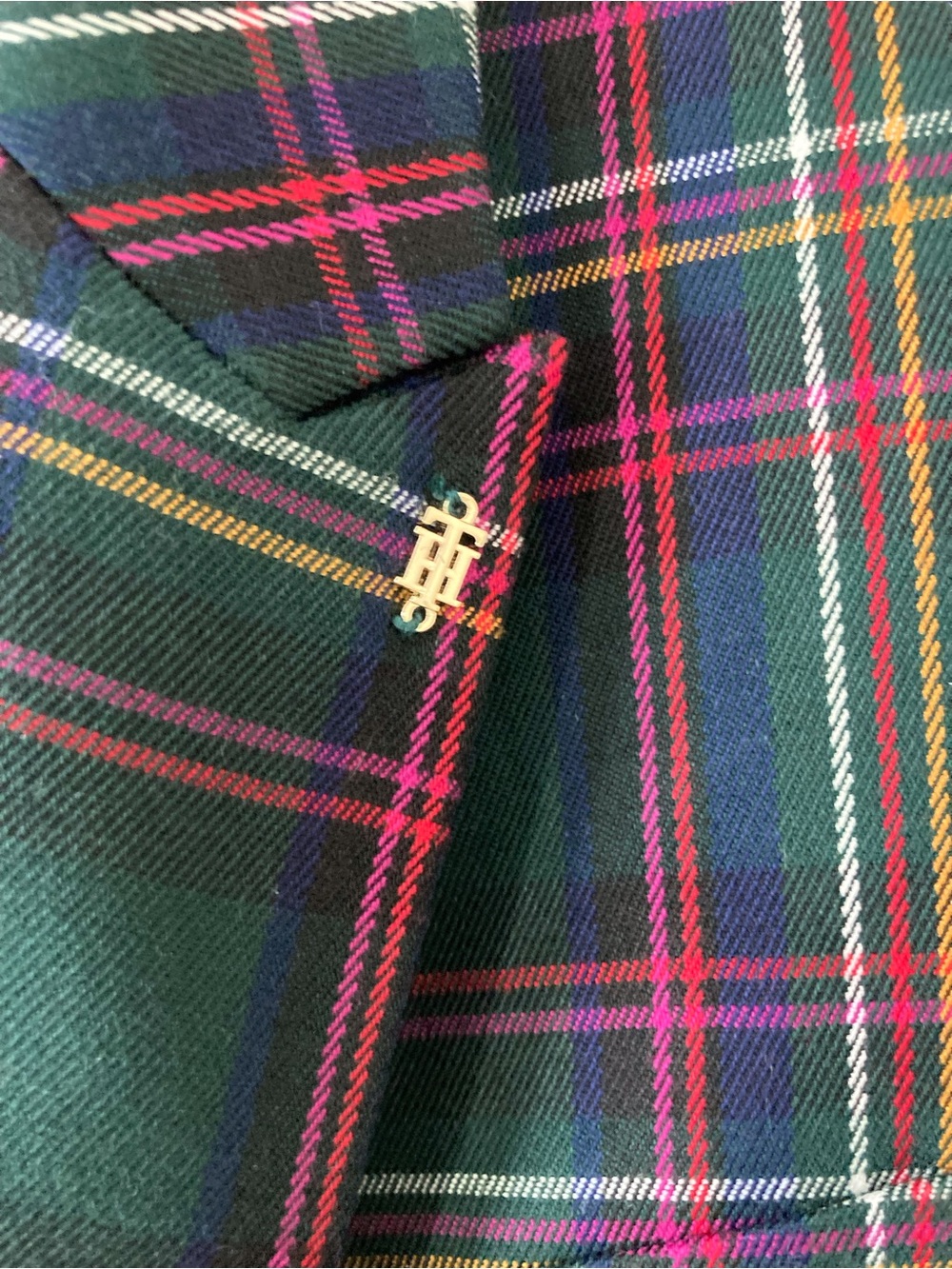 Vintage 90s Tommy Hilfiger Tartan Plaid Blazer Y2K Size 8 - Picture 5 of 16